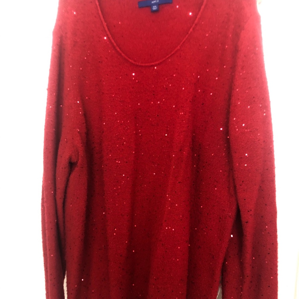 Apt 9 red sparkle sweater